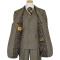 Masteloni Collection Taupe With Brown Plaid Super 150'S Vested Suit 6282/38941